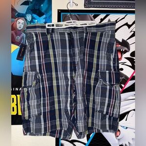 Ralph Lauren Men's Plaid Cargo Shorts - Navy and Green